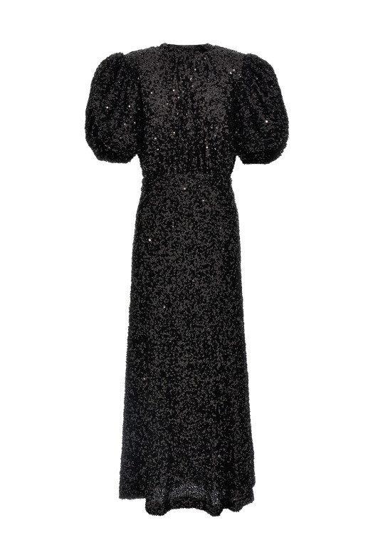 Sequin midi dress Black