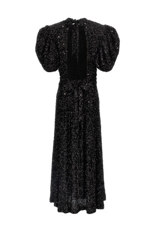 Sequin midi dress Black