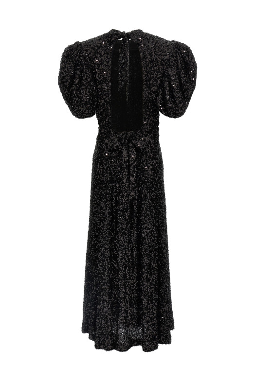 Sequin midi dress Black
