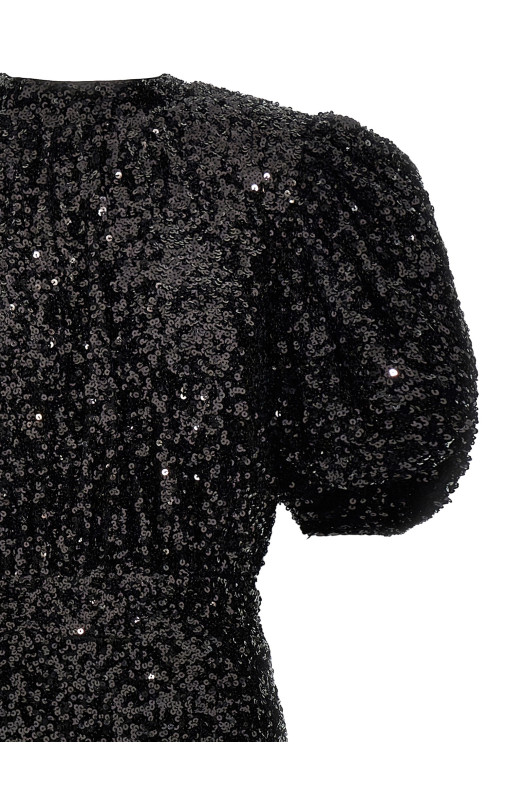 Sequin midi dress Black