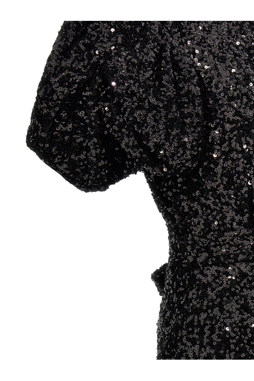 Sequin midi dress Black