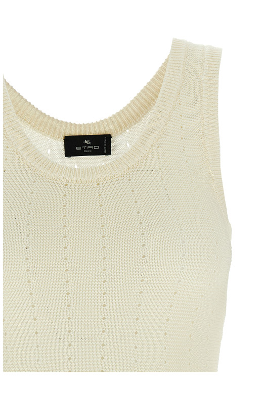Белая блузка с перфорированным верхом ETRO WRKE0329AU081W3789