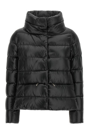 Wide neck down jacket Black