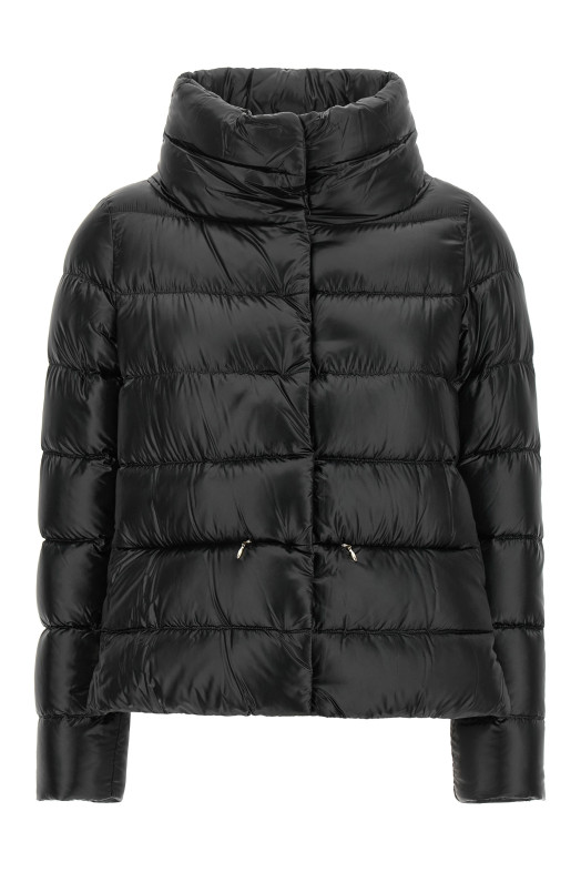 Wide neck down jacket Black