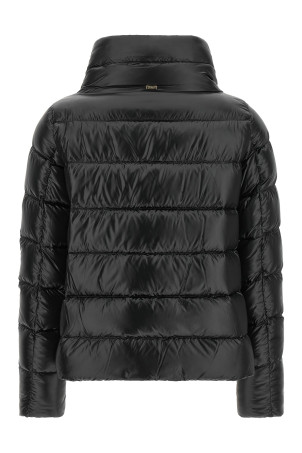 Wide neck down jacket Black