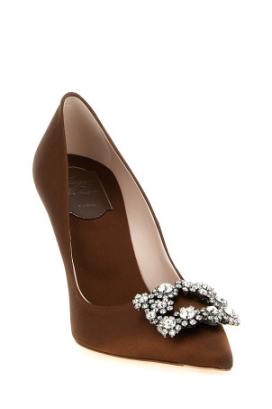 'Flower Strass' pumps Brown
