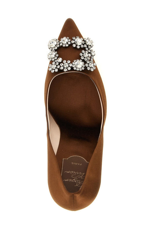 'Flower Strass' pumps Brown