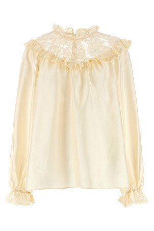 'Lace Billow' blouse Beige