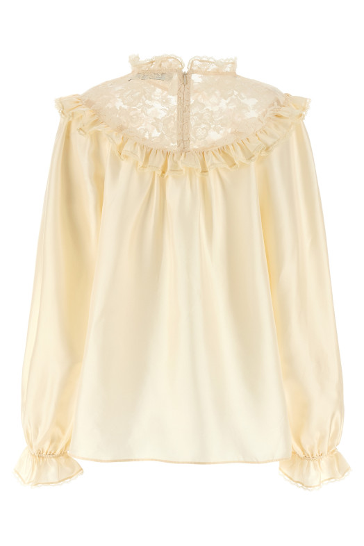 'Lace Billow' blouse Beige