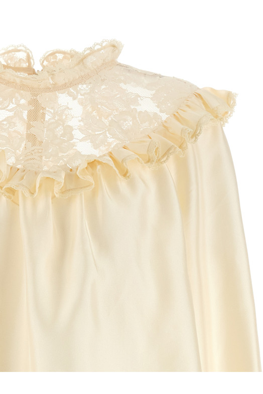 'Lace Billow' blouse Beige