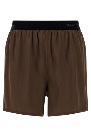 Silk shorts Brown