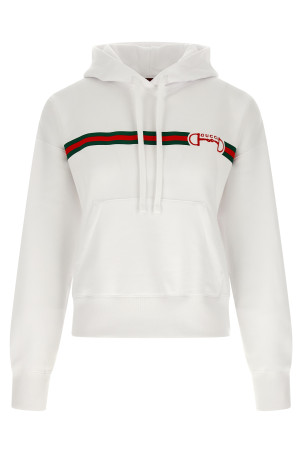 Худі з вишивкою «Morsetto Gucci», біле 837930XJHM09051