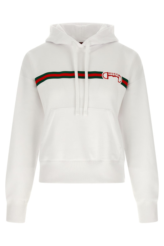 Худі з вишивкою «Morsetto Gucci», біле 837930XJHM09051