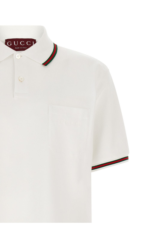 'Nastro Web' polo shirt White
