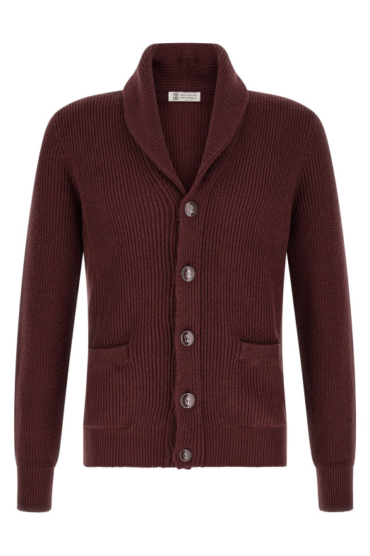 Хлопковый кардиган Malfilé  Бордо BRUNELLO CUCINELLI MNI709706C9763