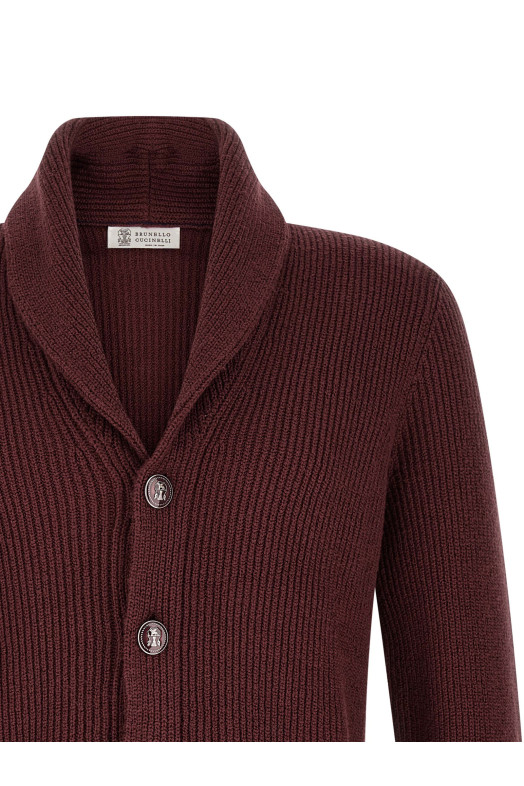 Хлопковый кардиган Malfilé  Бордо BRUNELLO CUCINELLI MNI709706C9763