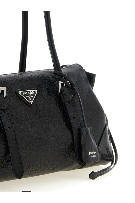 Середня сумка для покупок «Prada Bonnie», чорна 1BG628VOOX2HF2F0002