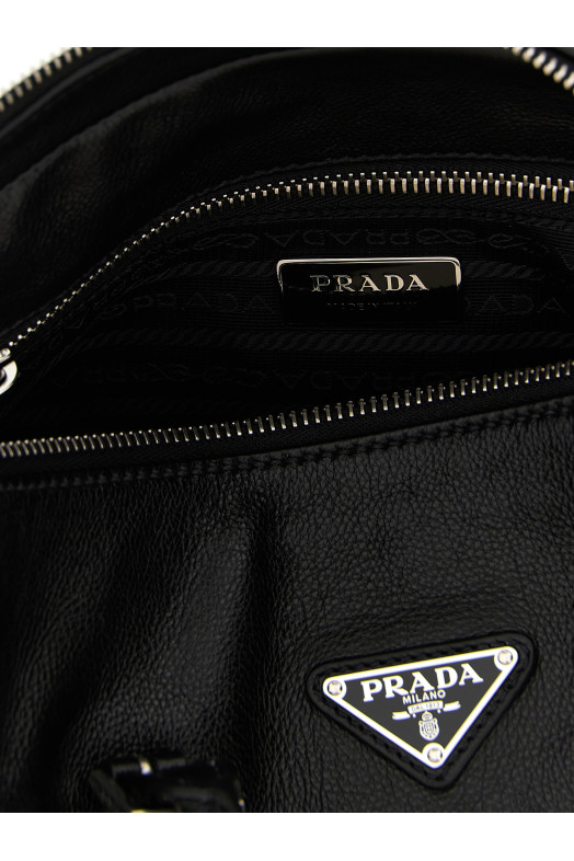 Середня сумка для покупок «Prada Bonnie», чорна 1BG628VOOX2HF2F0002