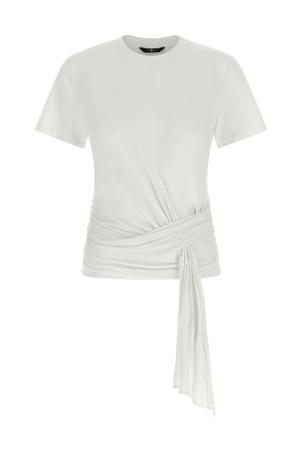 Draped detail T-shirt White