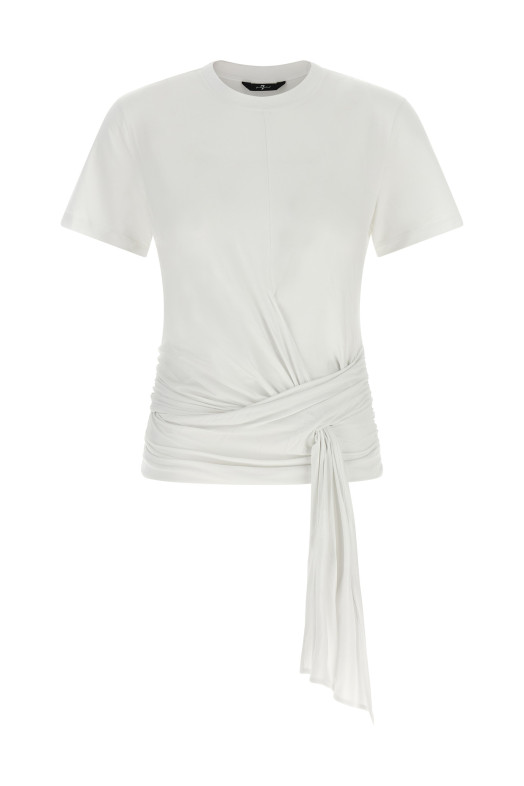 Draped detail T-shirt White