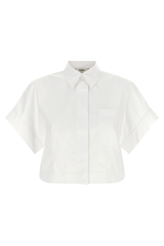 Рубашка с крупными пуговицами, белая FENDI FS8363AW7VF0ZNM