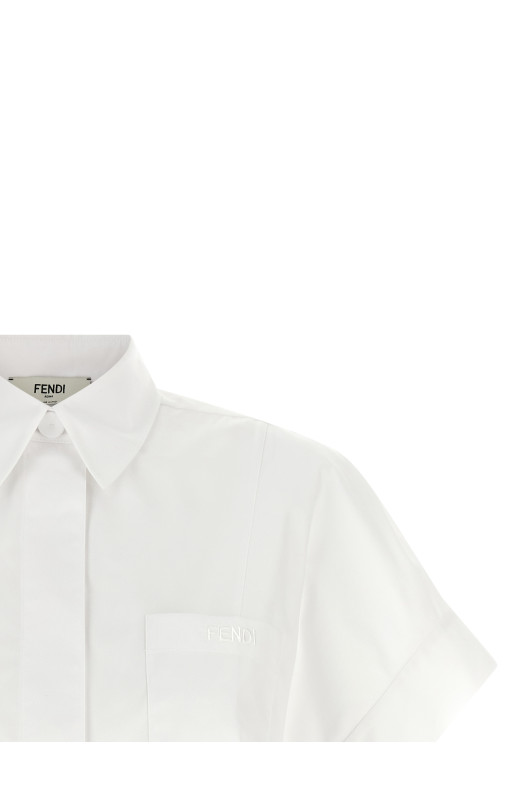 Рубашка с крупными пуговицами, белая FENDI FS8363AW7VF0ZNM