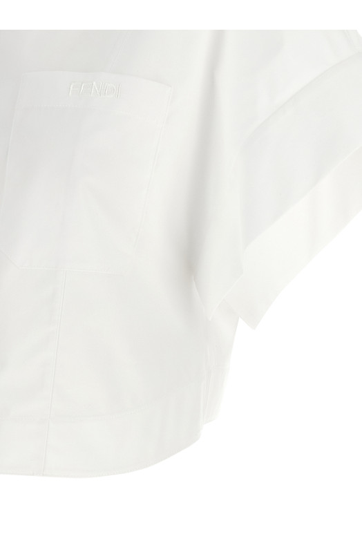 Рубашка с крупными пуговицами, белая FENDI FS8363AW7VF0ZNM