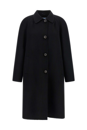 Однобортне пальто, чорне PRADA P642TESOOO179BF0002