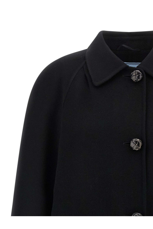 Однобортне пальто, чорне PRADA P642TESOOO179BF0002