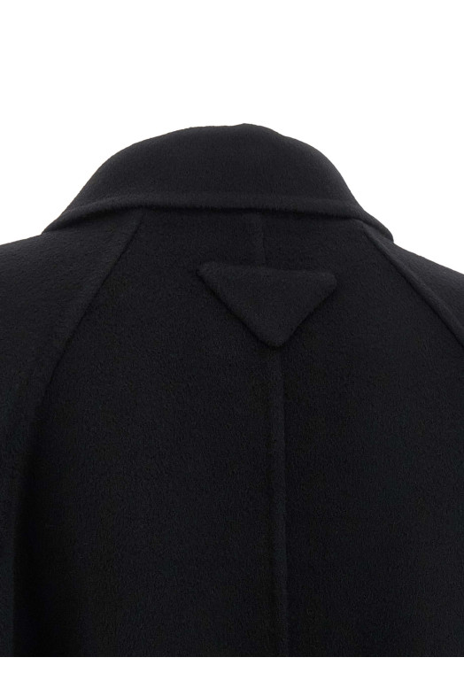 Однобортне пальто, чорне PRADA P642TESOOO179BF0002