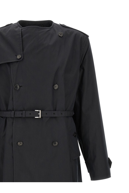 Двубортный тренч  Черный PRADA SGD214SOOO12NSF0002