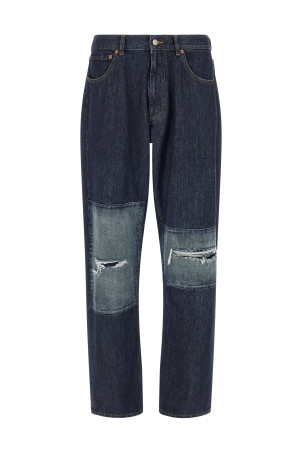 Джинсы с вставками из лоскутков, синие MM6 MAISON MARGIELA SH0LA0043M30055967