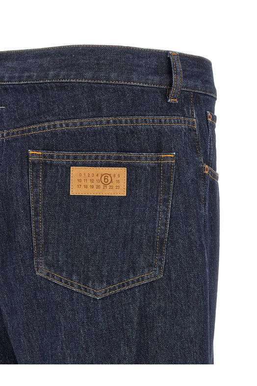 Джинсы с вставками из лоскутков, синие MM6 MAISON MARGIELA SH0LA0043M30055967