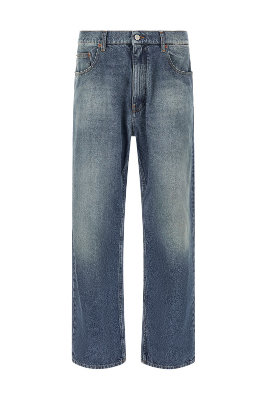  Джинсы с прямыми брючинами, синие MM6 MAISON MARGIELA SH0LA0039M30058965