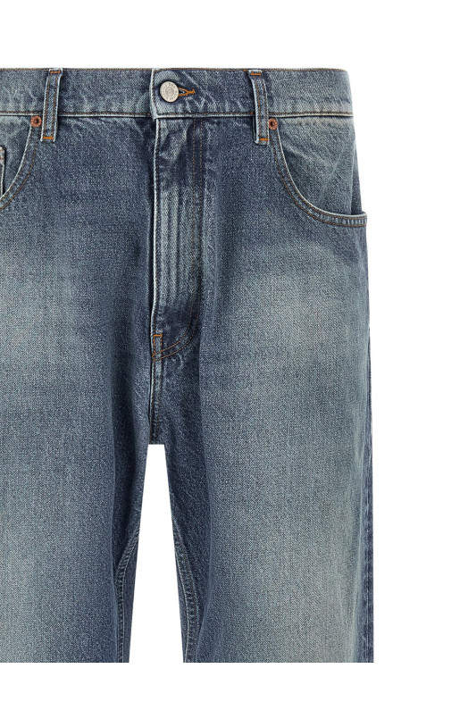  Джинсы с прямыми брючинами, синие MM6 MAISON MARGIELA SH0LA0039M30058965