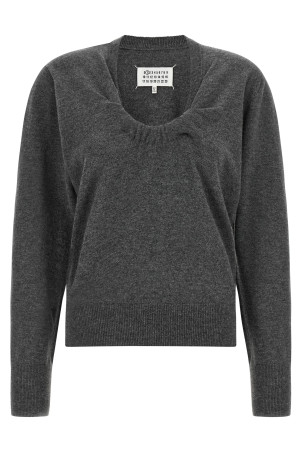 Свитер из шерсти с узором «твист», серый MAISON MARGIELA S51HL0055M13302859