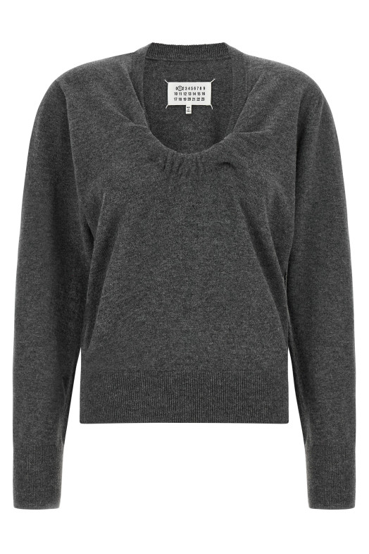Свитер из шерсти с узором «твист», серый MAISON MARGIELA S51HL0055M13302859