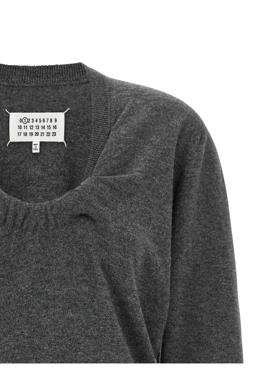 Свитер из шерсти с узором «твист», серый MAISON MARGIELA S51HL0055M13302859