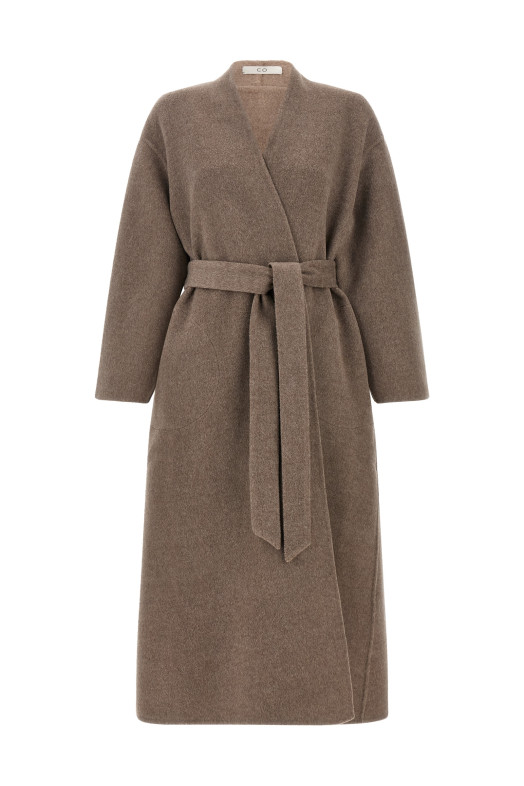 Double Wrap Coat Brown