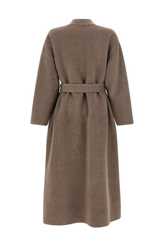Double Wrap Coat Brown
