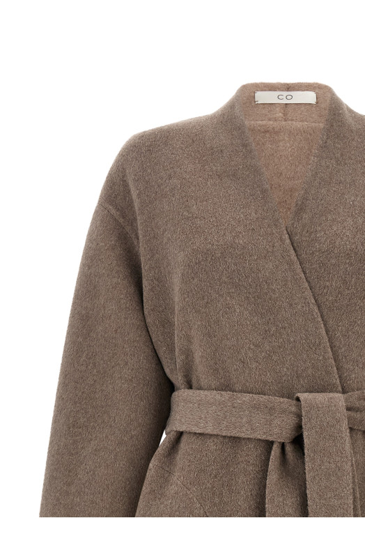 Double Wrap Coat Brown