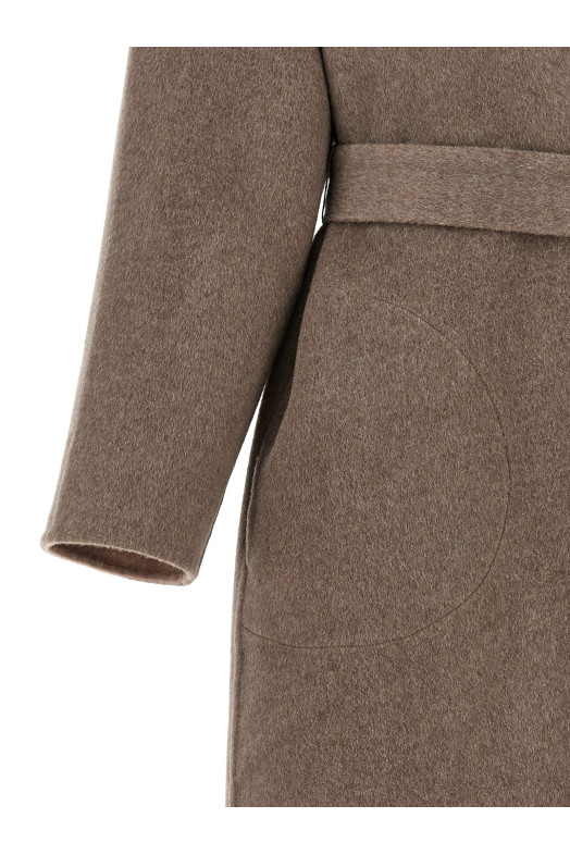 Double Wrap Coat Brown