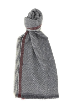 Diagonal wool and cashmere scarf  Gray
