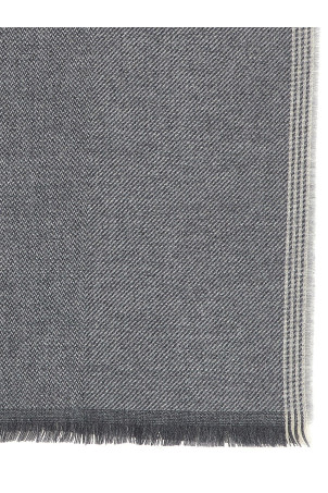 Diagonal wool and cashmere scarf  Gray