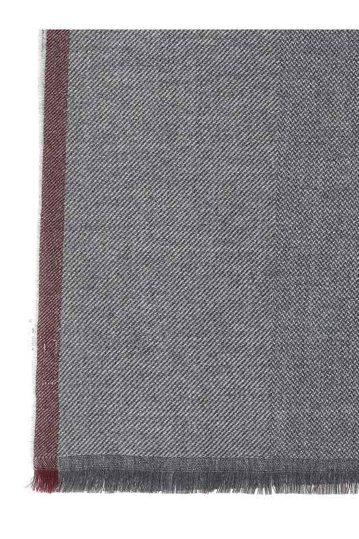 Diagonal wool and cashmere scarf  Gray