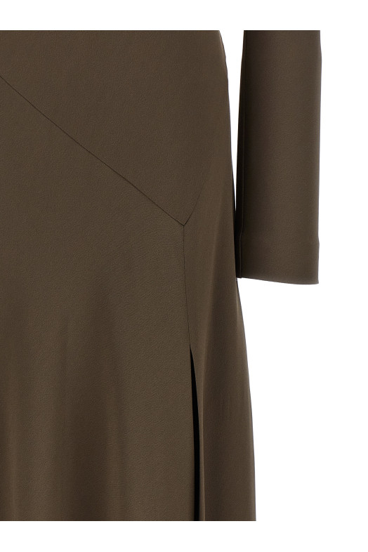 Bare shoulder dress Brown