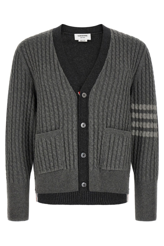 Кардиган «2-в-1» з ефектом ілюзії, сірий THOM BROWNE MKC650AY1018982