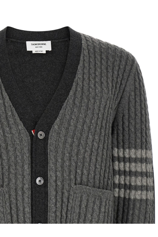 Кардиган «2-в-1» з ефектом ілюзії, сірий THOM BROWNE MKC650AY1018982