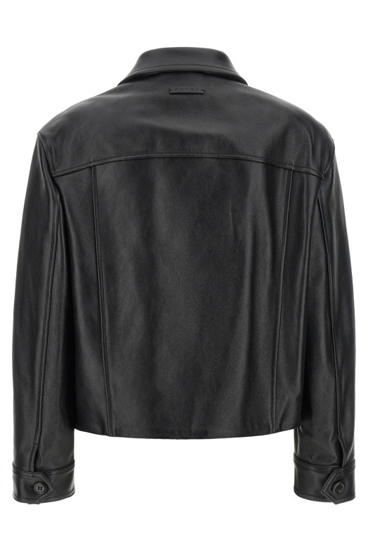 Leather and suede jacket Black