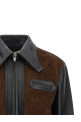 Leather and suede jacket Black